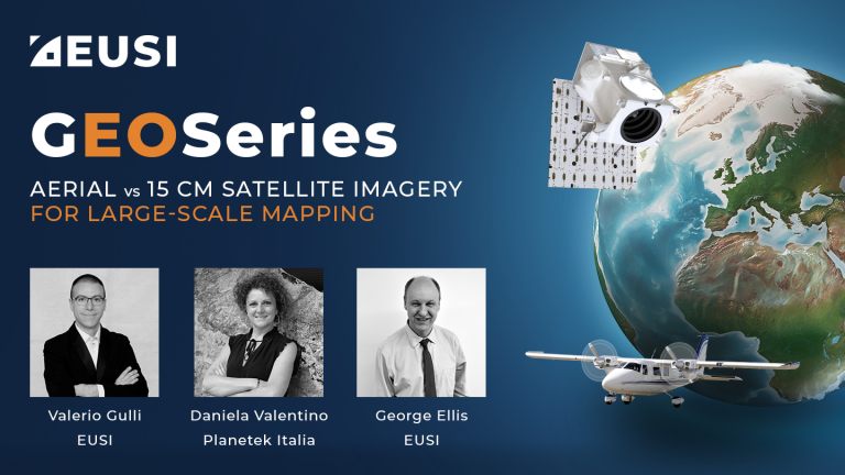 Webinar thumbnail: Aerial vs 15 cm Satellite Imagery for Large-Scale Mapping