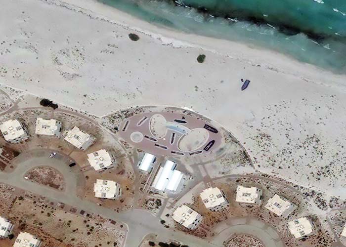 Ten inflatable boats on the Libyan coast, suspected of being used by people smugglers | Captured by WorldView-3 | 11 June 2017