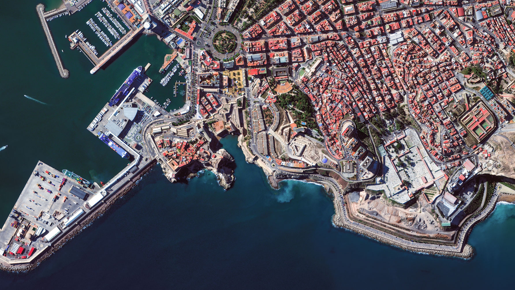 The Gateway to Europe where thousands of refugees attempt to enter illegally each year | Melilla, Spain | Captured by WorldView-3 | 13 January 2019