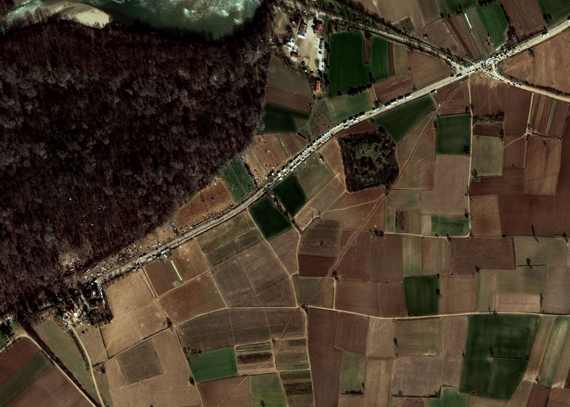 TURKEYGREECE BORDER Satellite Images Show Refugee Crisis European