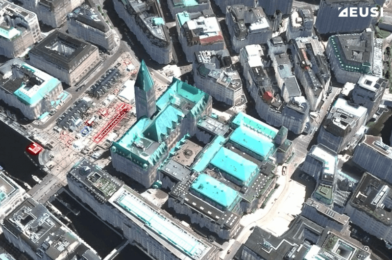3D model of Hamburg created from EUSI archive satellite imagery