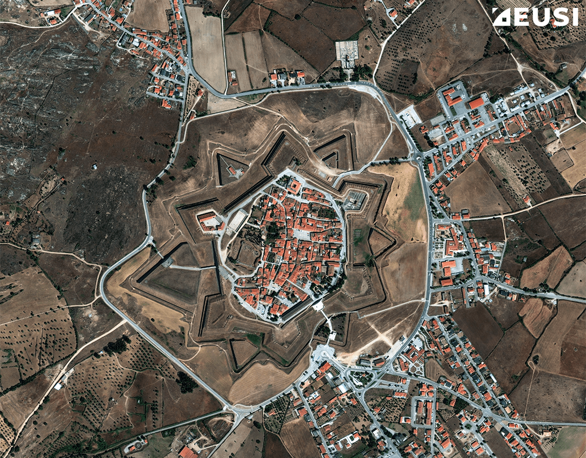Satellite image of the Almeida star fort