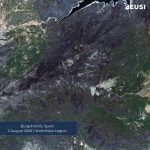 Satellite image of an area damaged by wildfire