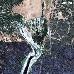 Satellite image of an area damaged by wildfire