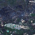 Satellite image of an area damaged by wildfire