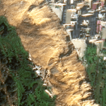 Close view of the landslide in Niscemi, Sicily