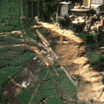 Close view of the landslide in Niscemi, Sicily
