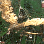 Close view of the landslide in Niscemi, Sicily