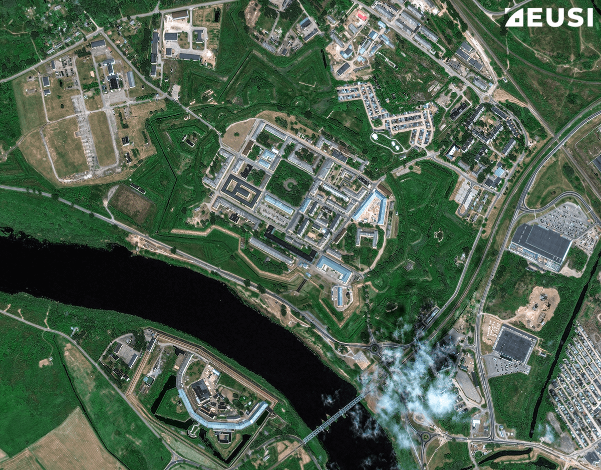 Satellite view of the Daugavpils star fort