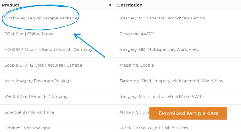Download Maxar WorldView Legion sample data