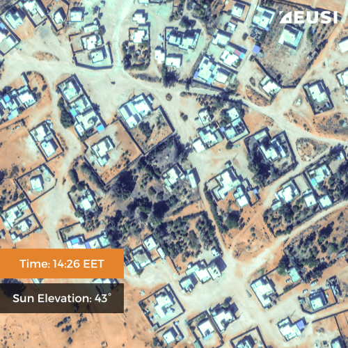 A very high resolution satellite image of a village in Libya at 14:26 EET, collected at 43° sun elevation.