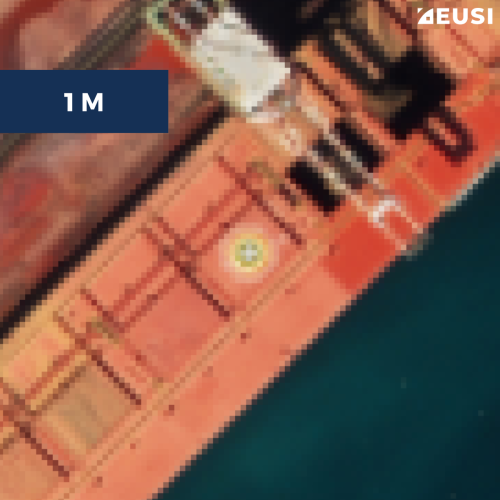 slightly blurred satellite image at 1 m resolution