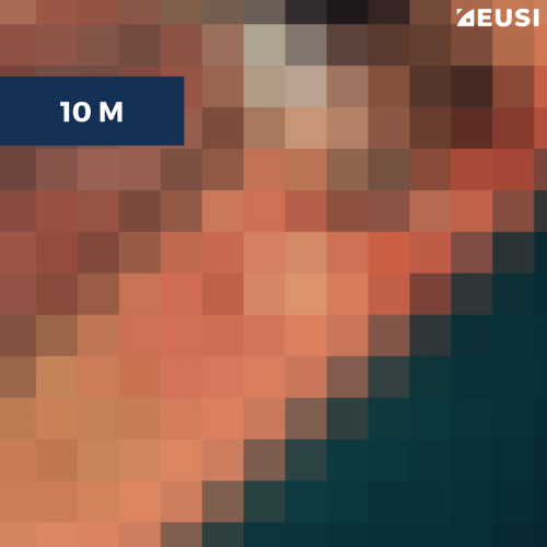 very blurred satellite image at 10 m resolution