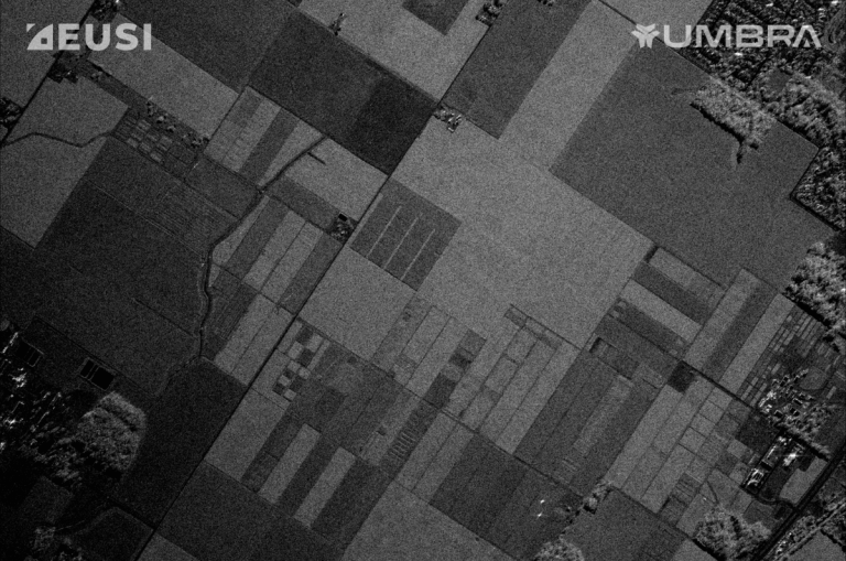 Farm in Indiana, USA captured in SAR imagery by Umbra