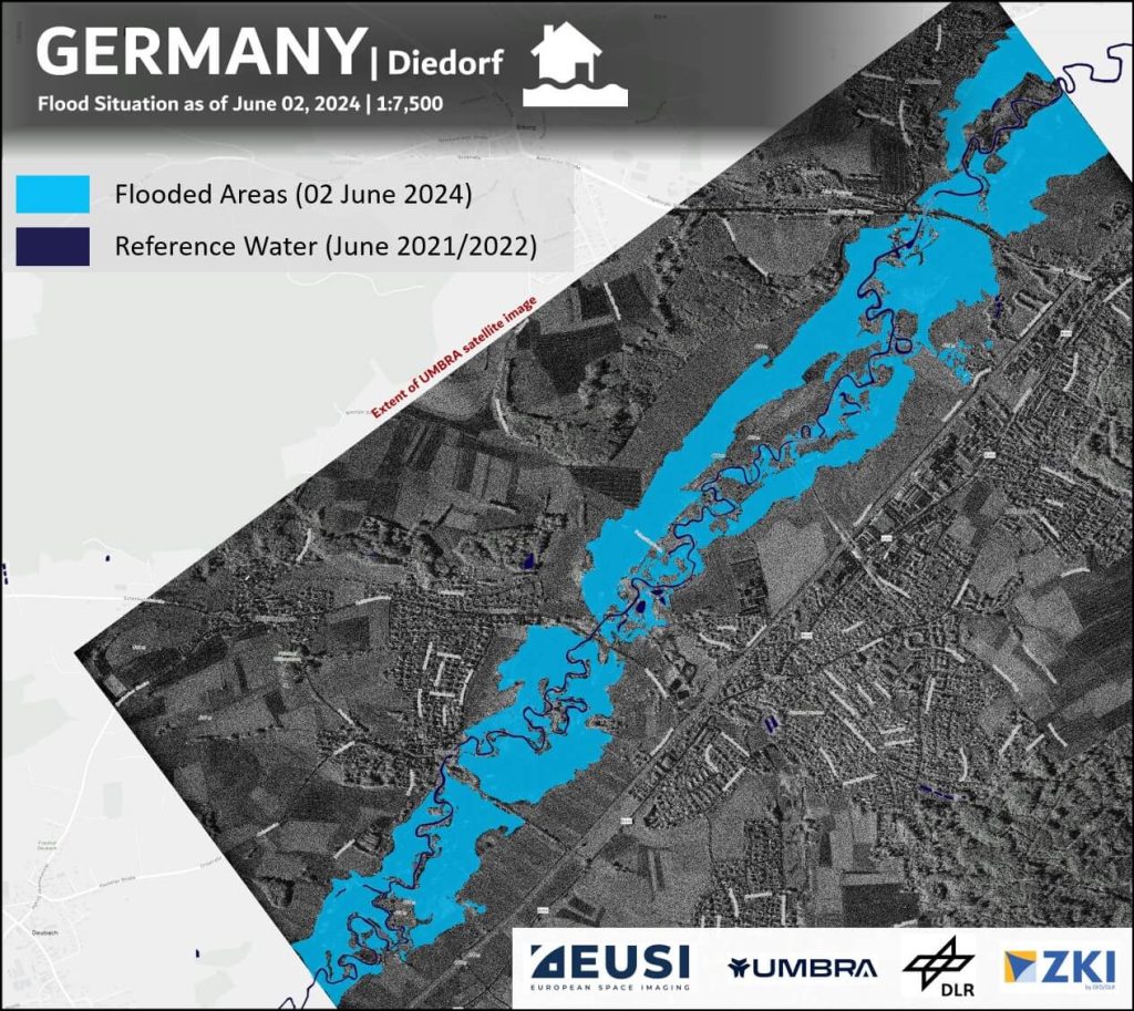Map of flooding created from SAR imagery