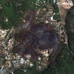 Satellite image of a burnt area after a wildfire