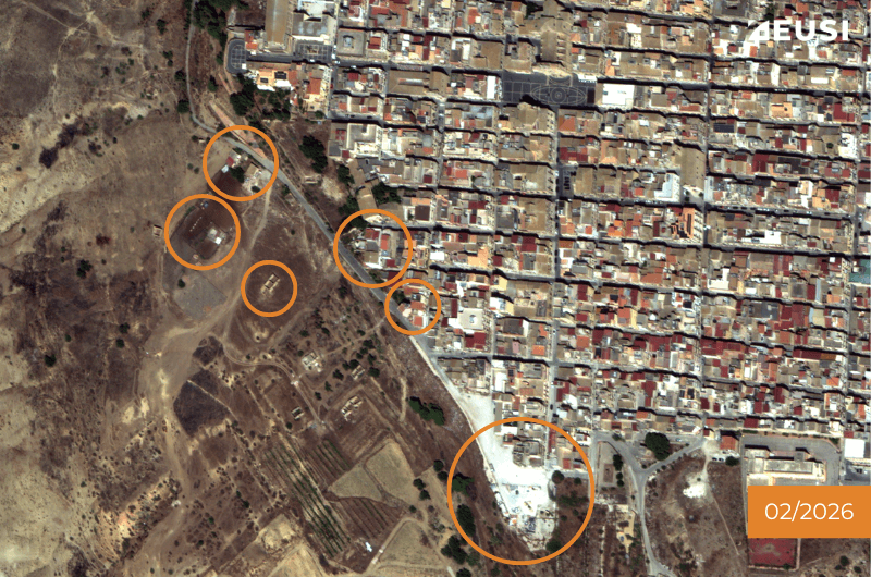 Before the landslide. Satellite imagery © 2026 Vantor Provided by European Space Imaging