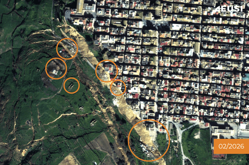 After the landslide. Satellite imagery © 2026 Vantor Provided by European Space Imaging