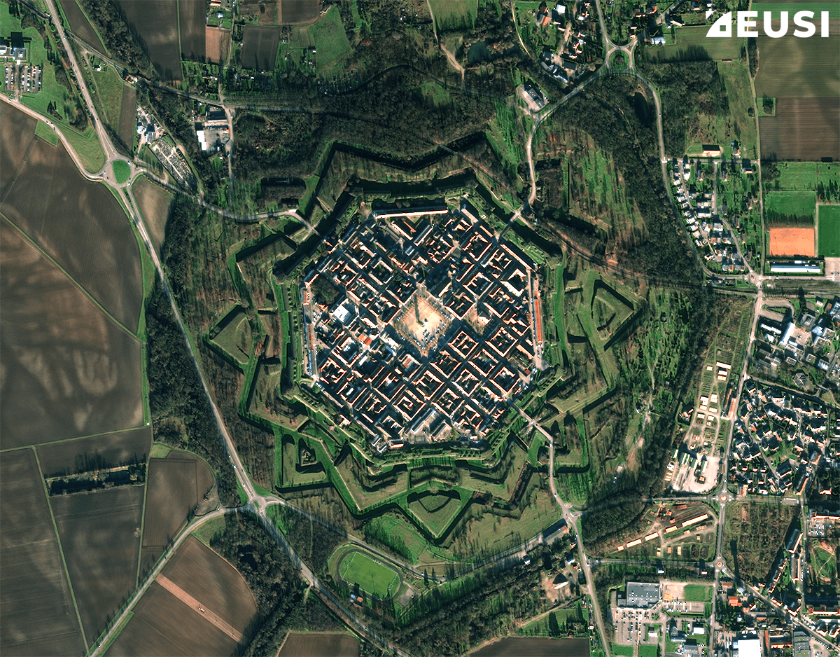 Satellite view of the Neuf-Brisach star fort