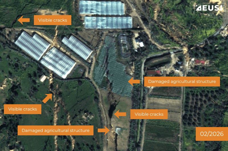 Satellite image from February 2026. Satellite imagery © 2026 Vantor Provided by European Space Imaging