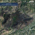 Satellite image of an area damaged by wildfire