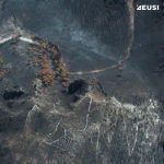 Satellite image of an area damaged by wildfire