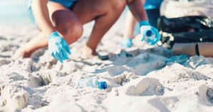 cleaning beach