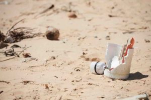 litter on sand