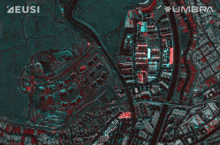 Change detection in SAR imagery: red and blue