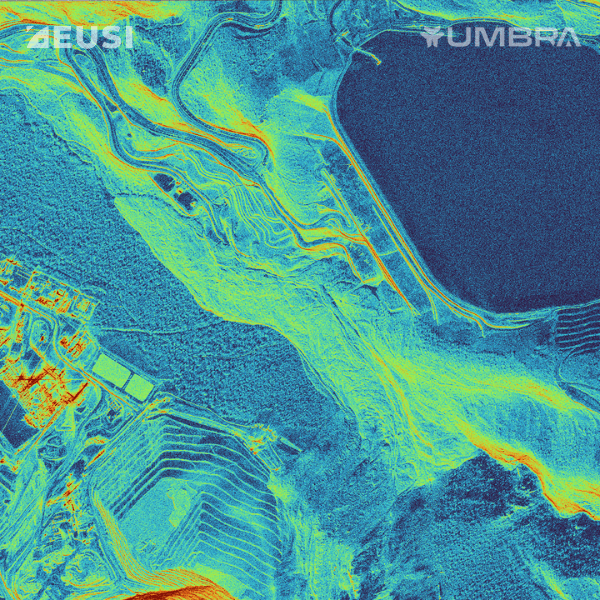 Copler Gold Mine landslide (February 2024) captured in SAR imagery by Umbra