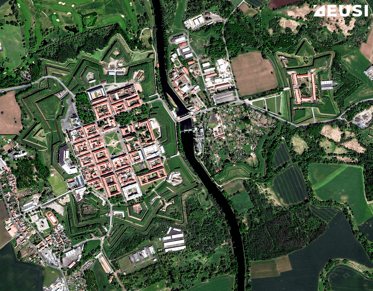 Terezin Fortress in Czechia – satellite image
