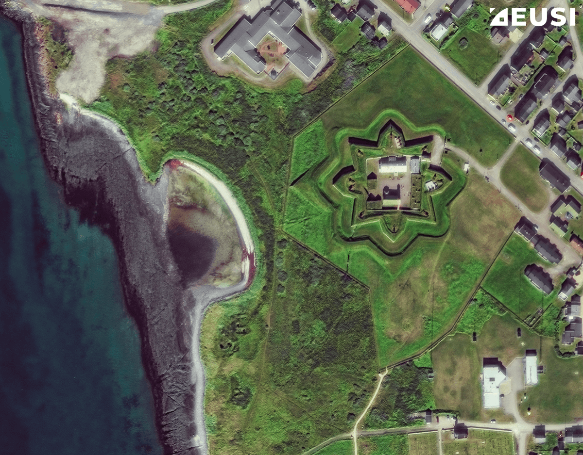 Satellite view of the Vardohus star fort