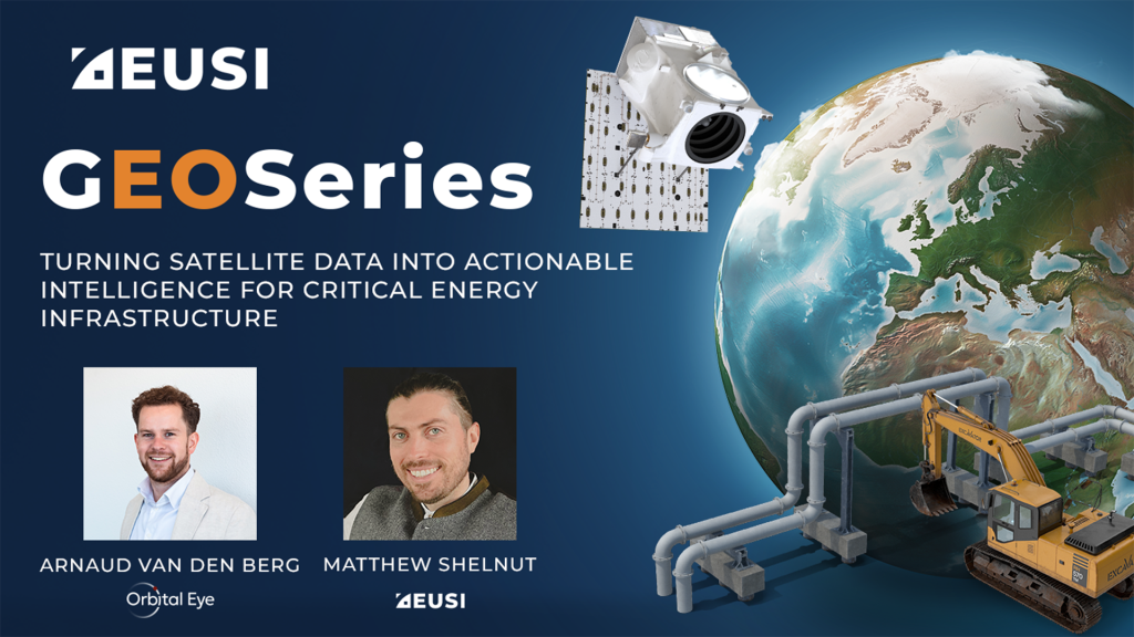 Banner saying: "Webinar: Turning Satellite Data into Actionable Intelligence for Critical Energy Infrastructure"